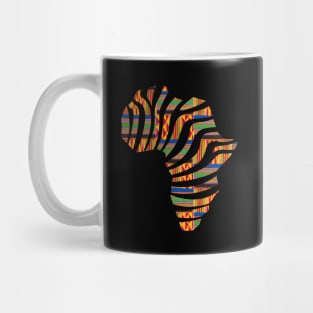 Kente, Africa Map with Stripes, Ghana Pattern Mug